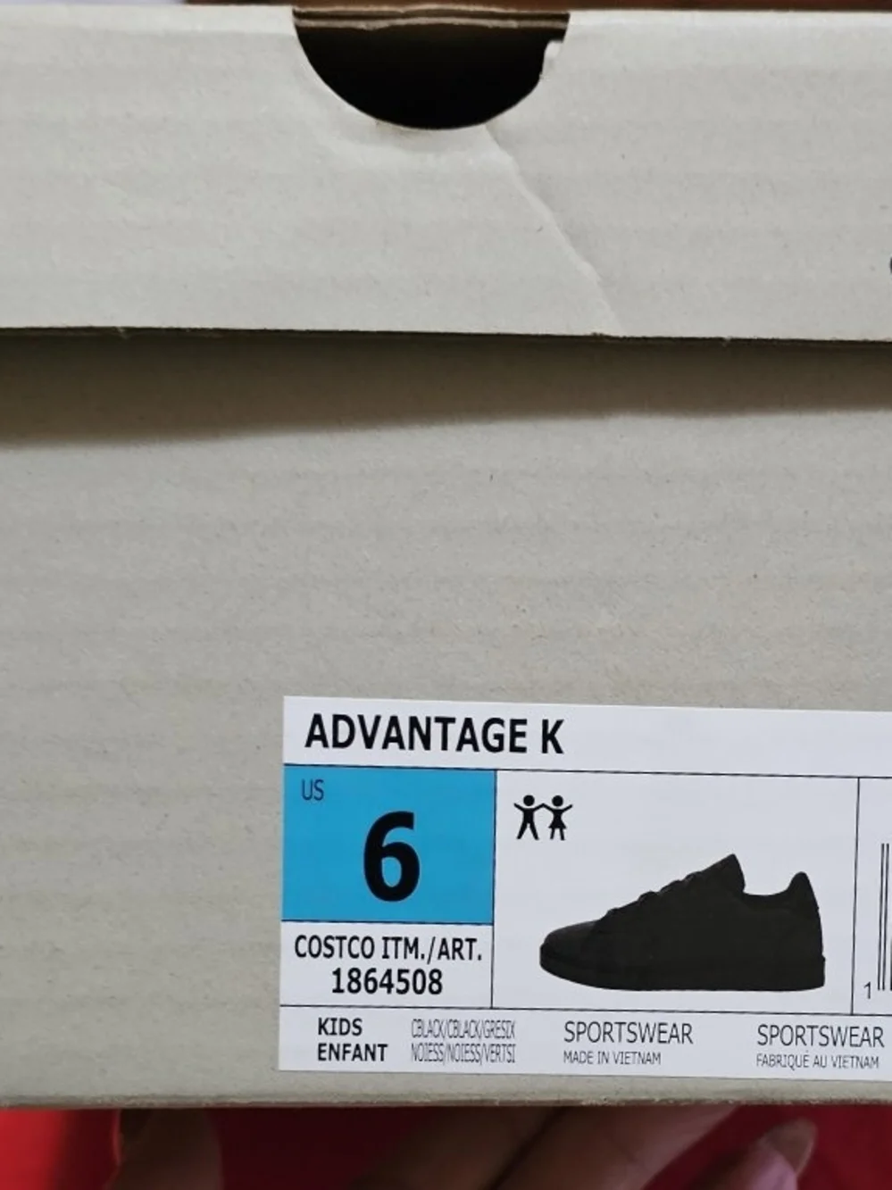 BNIB Size 6 Youth Kids Adidas Advantage K Black Classic Low-Top Sneakers - Picture 7 of 7